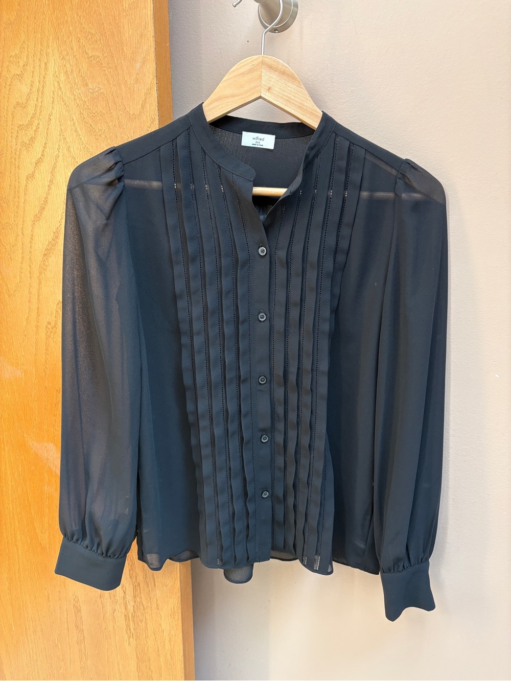 Aritzia Black Sheer Blouse XXS (fits like XS)